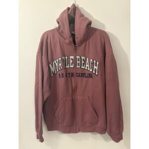 Myrtle Beach South Carolina Hoodie Large Pacific & Co CottonPoly Blend Rose Pink